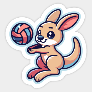 Cute Volleyball Kangaroo Sticker